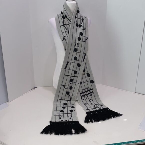 Musiclothes By Edgerton Vintage Music Notes Scarf Copyright 1982 - Picture 2 of 7